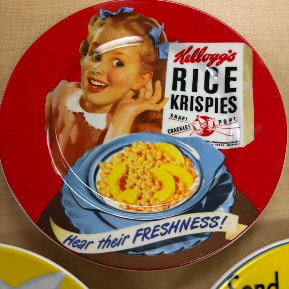 Vintage Kellogg's Cereal advertisement Plates Set of 3 set 1 - Picture 2 of 6